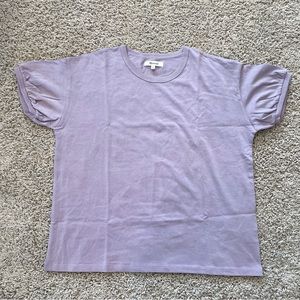Madewell Supima Cotton Bubble-Sleeve Tee Lavendar Size Medium